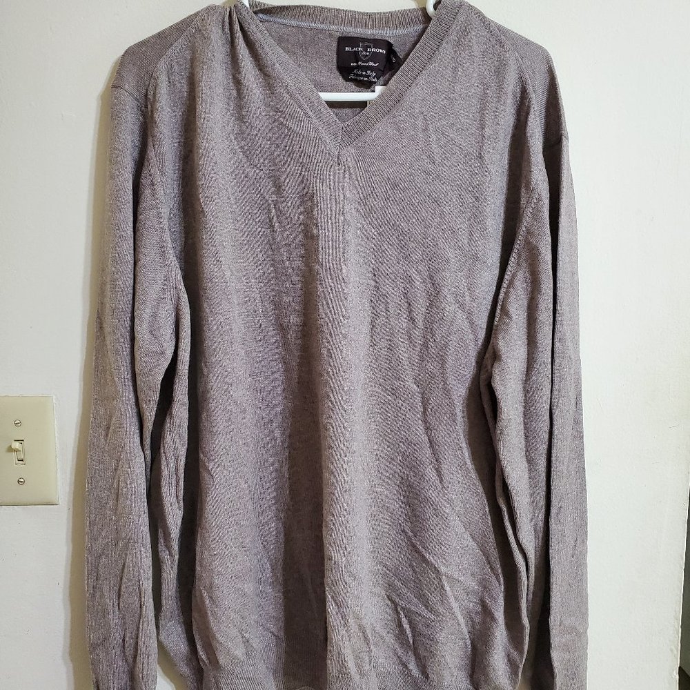 NWT Black Brown 1826 merino wool pullover